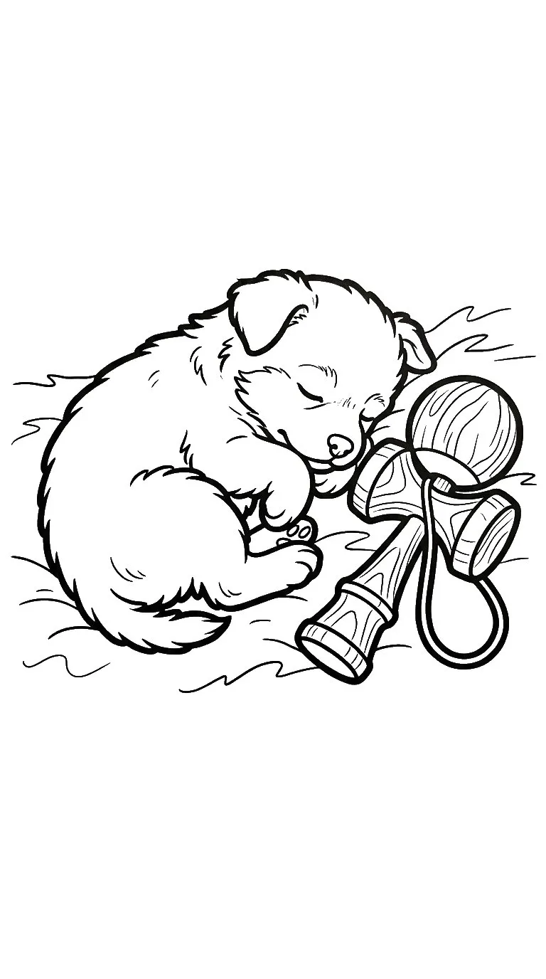 coloriage Kendama pour bebe a imprimer