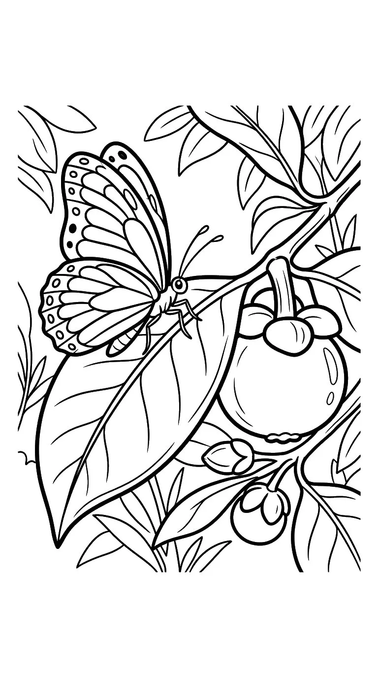 image pour coloriage Mangoustan enfant