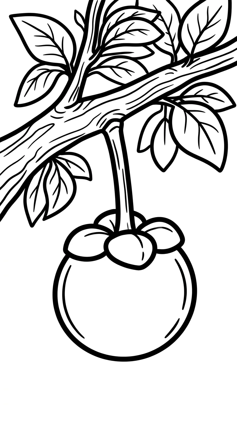 image de coloriage Mangoustan pour enfant