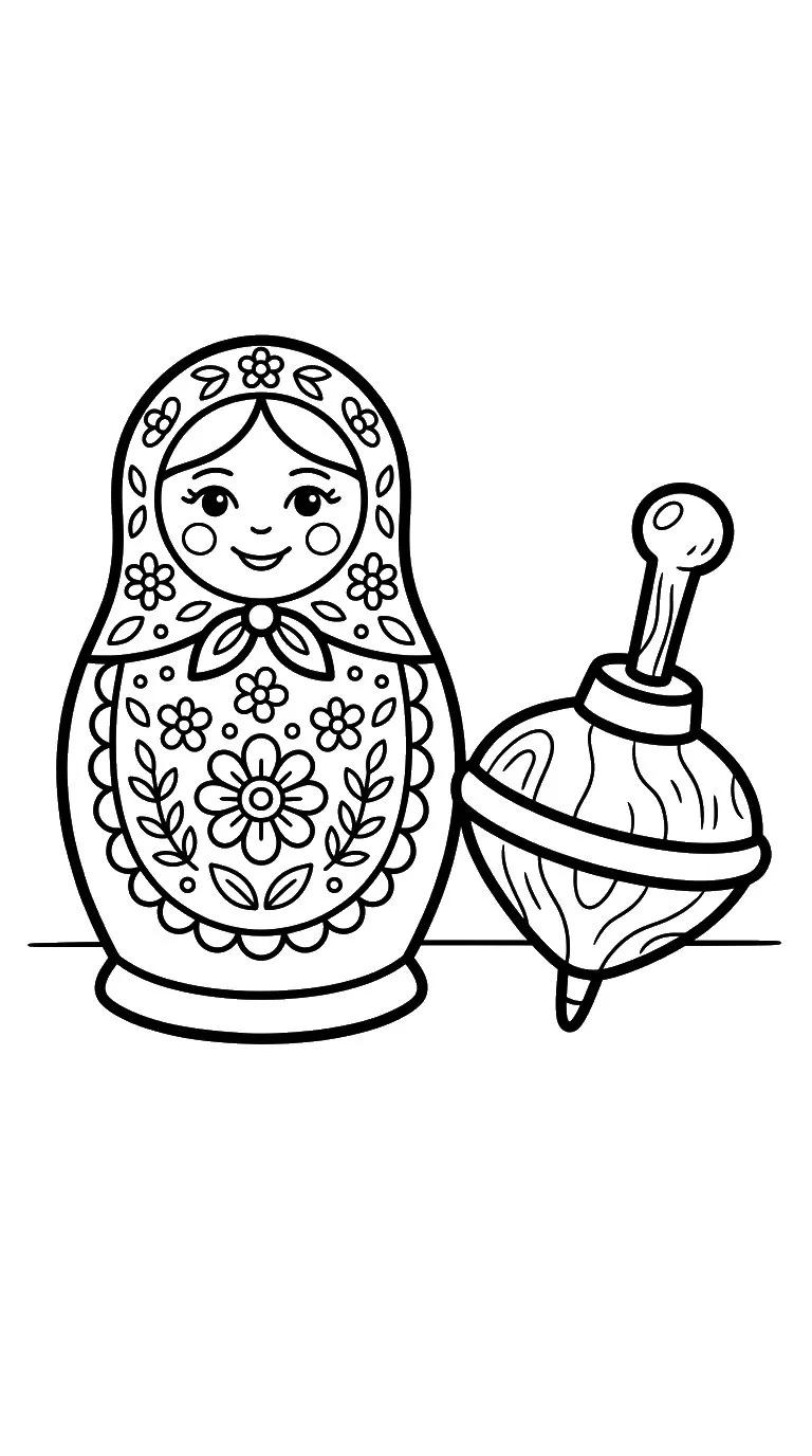 coloriage Matriochkas gratuit en ligne 1