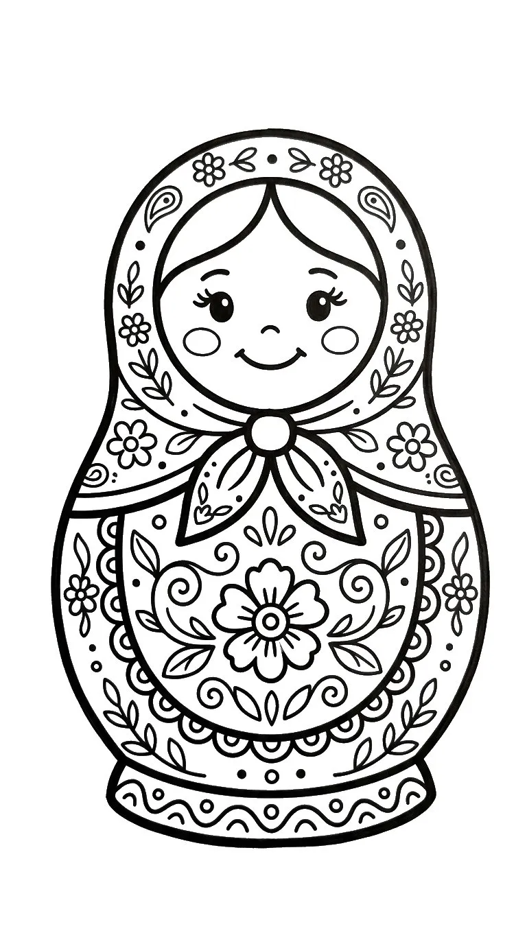 coloriage Matriochkas a dessiner en ligne