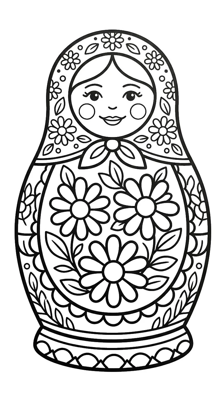 coloriage Matriochkas pour enfants à télécharger