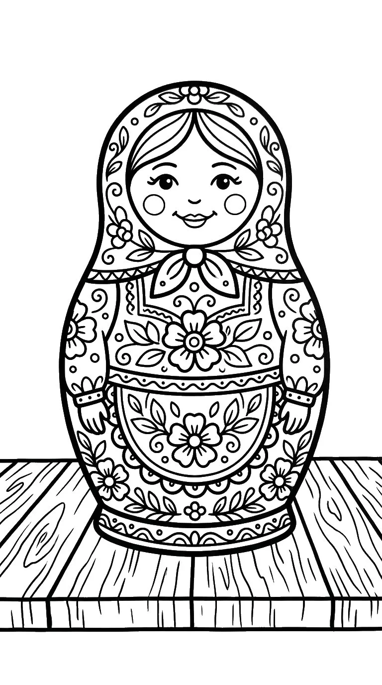 coloriage Matriochkas pour enfant de 4 ans