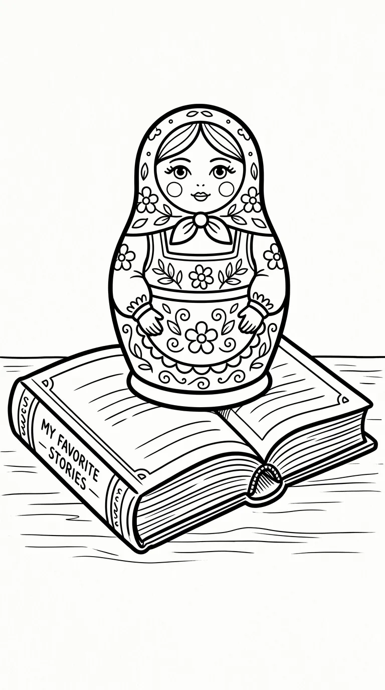 coloriage Matriochkas a imprimer gratuit