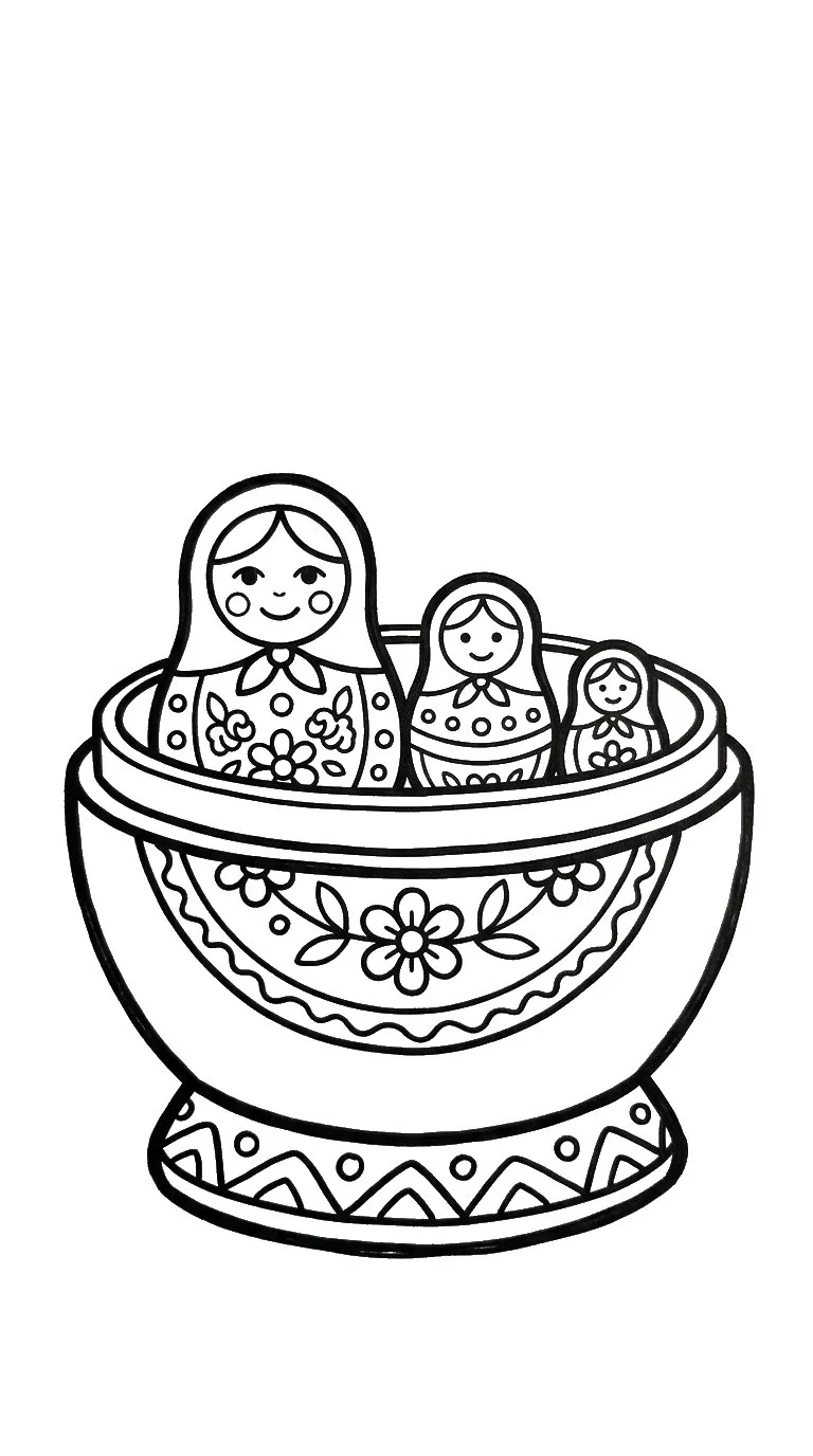 coloriage Matriochkas pour enfant de 8 ans