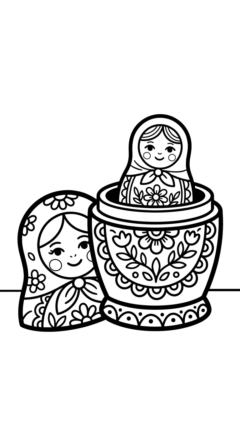 image de coloriage Matriochkas pour enfant