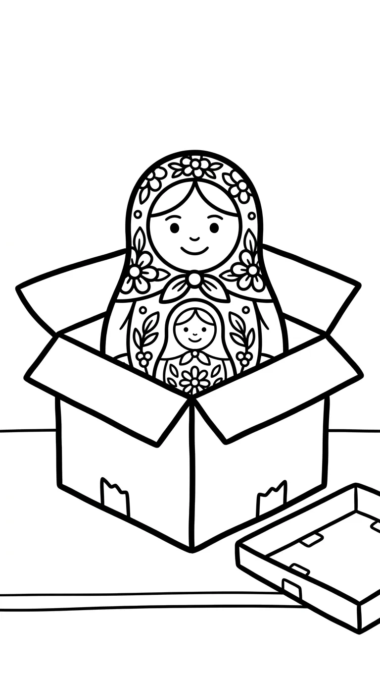 coloriage Matriochkas pour enfant de 2 ans 1