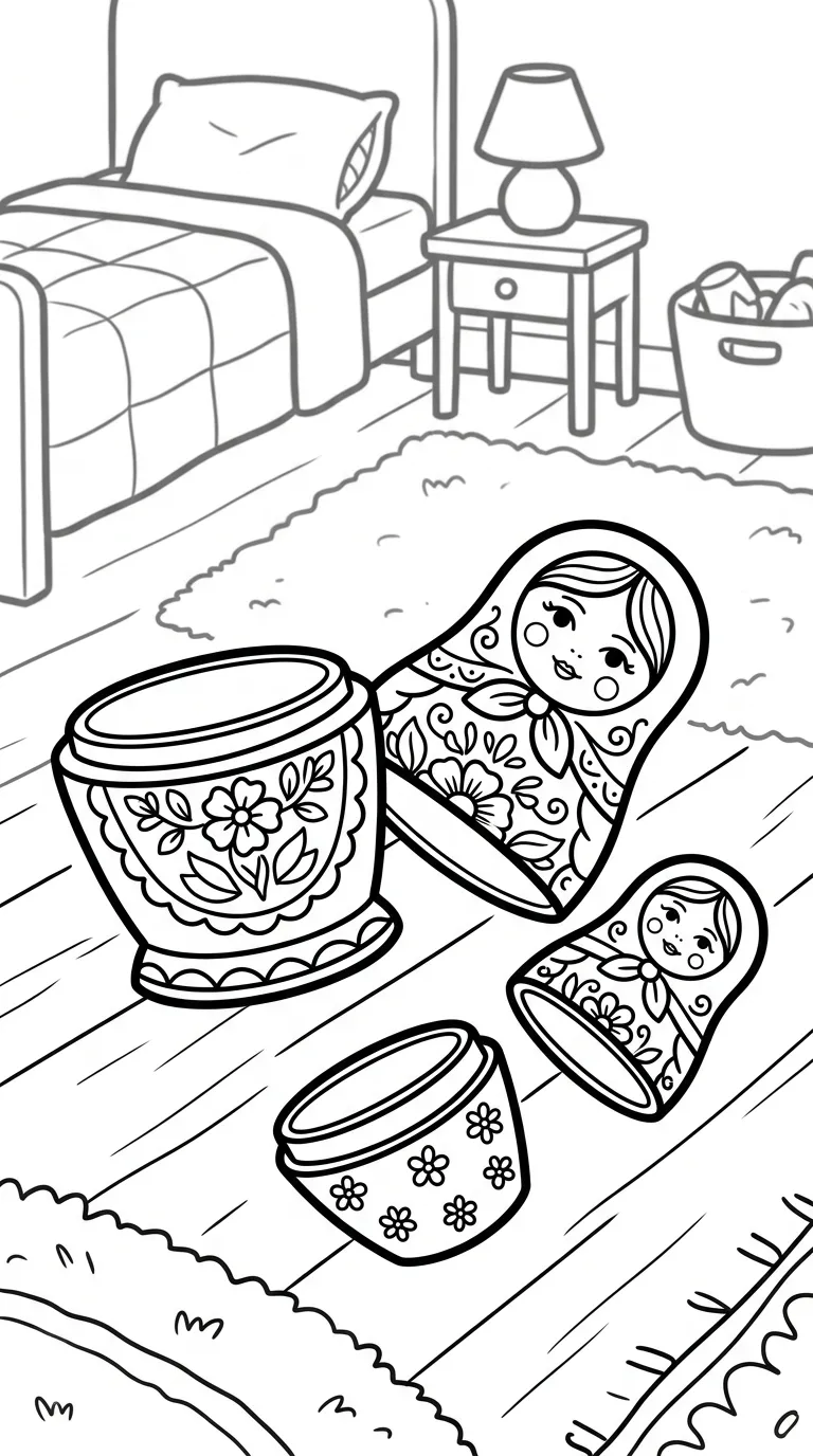 coloriage Matriochkas pour enfant de 7 ans