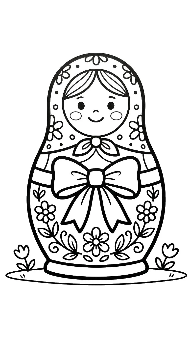 coloriage Matriochkas pour bebe a imprimer