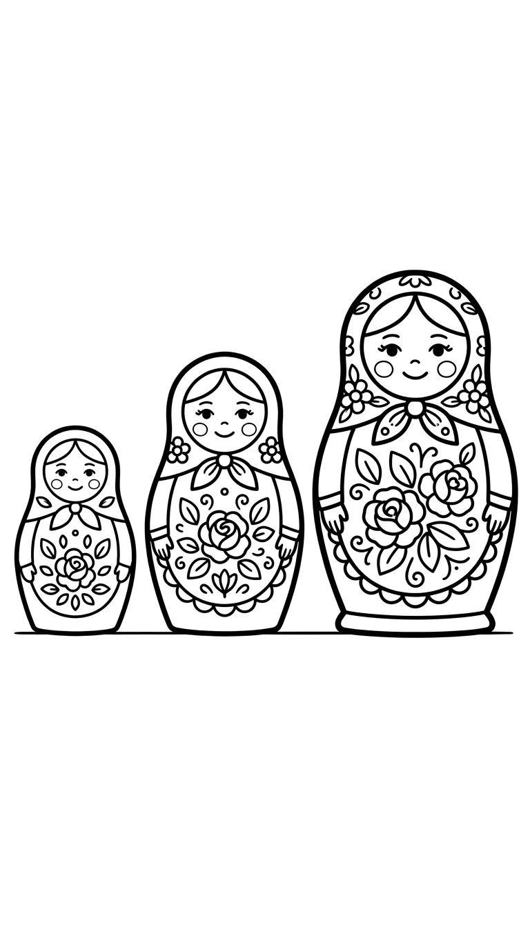 coloriage Matriochkas pour enfant a imprimer gratuit