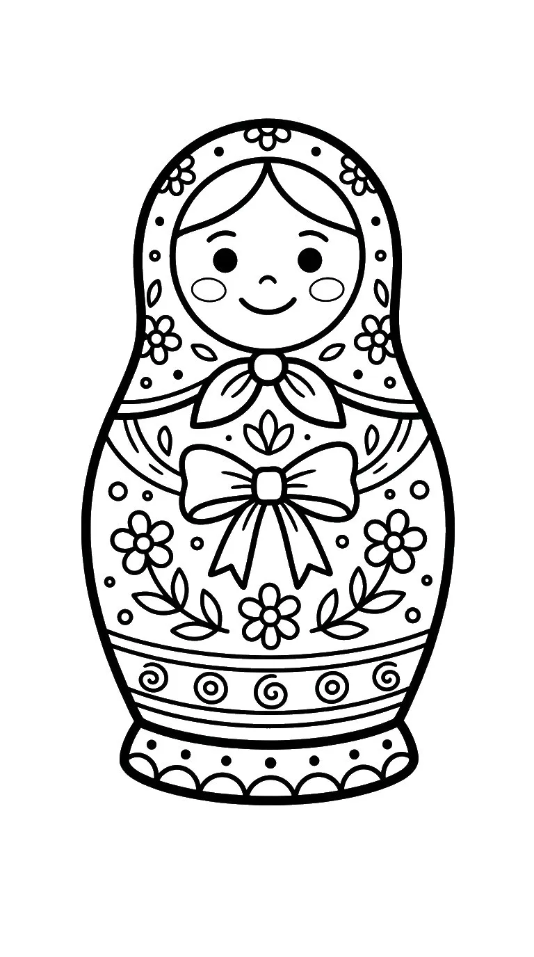 coloriage Matriochkas à imprimer pdf gratuit
