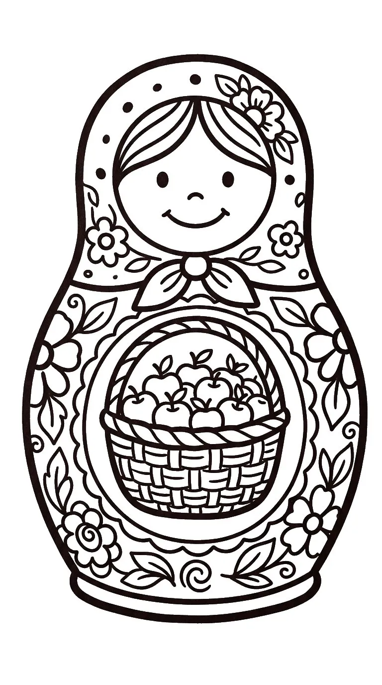 coloriage Matriochkas gratuit en ligne