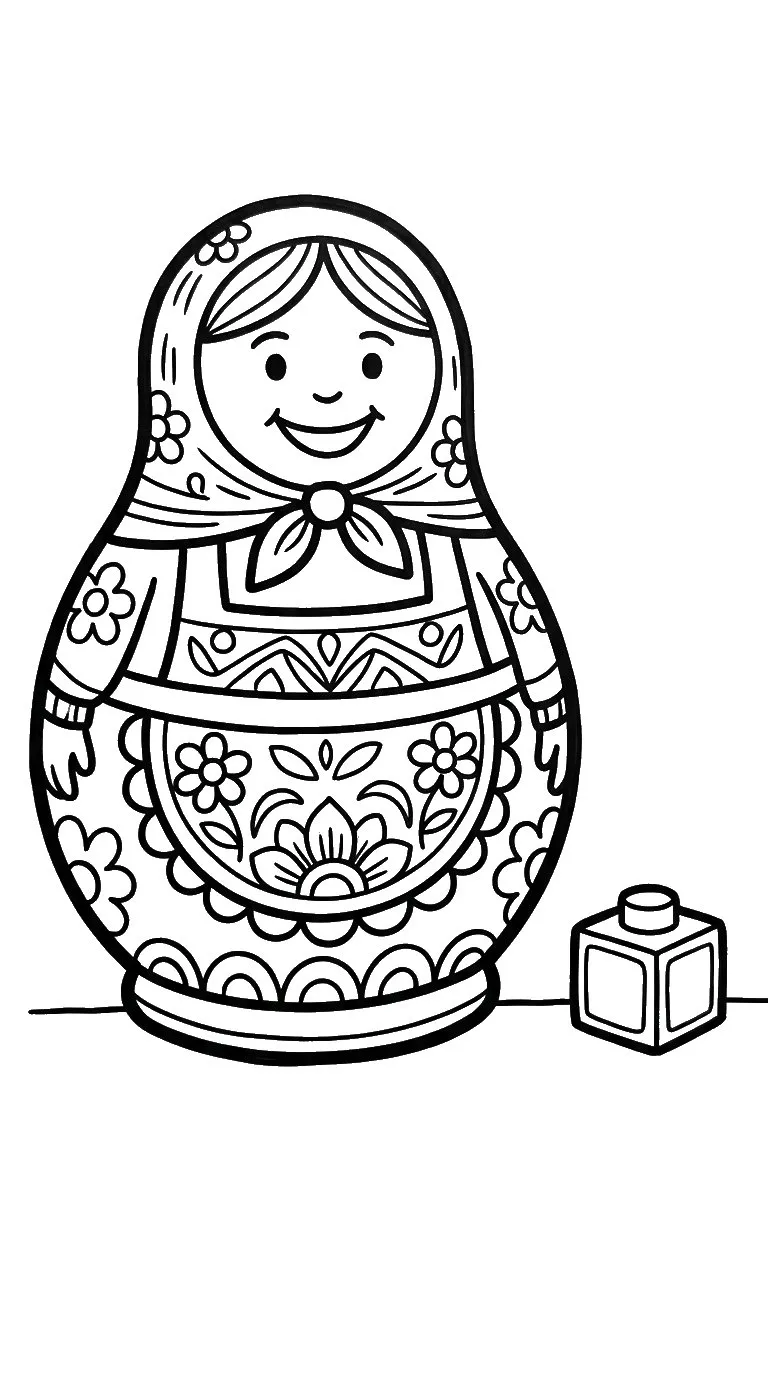 image pour coloriage Matriochkas enfant