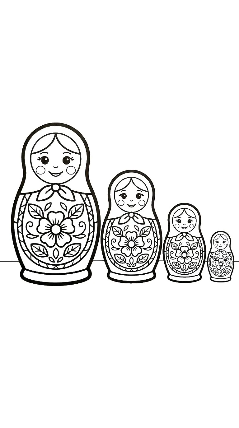 imprimer coloriage Matriochkas pour enfant
