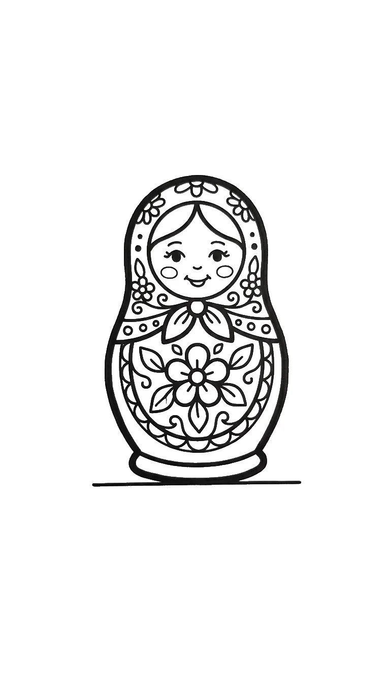coloriage Matriochkas à imprimer gratuitement pdf