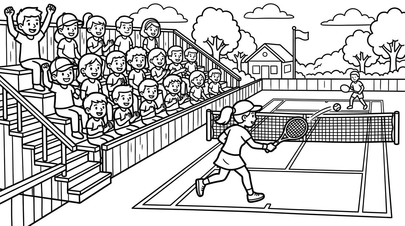 coloriage Tennis à imprimer pour enfant de 4 ans