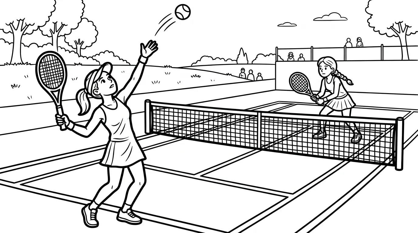 coloriage Tennis à imprimer pour enfant de 6 ans