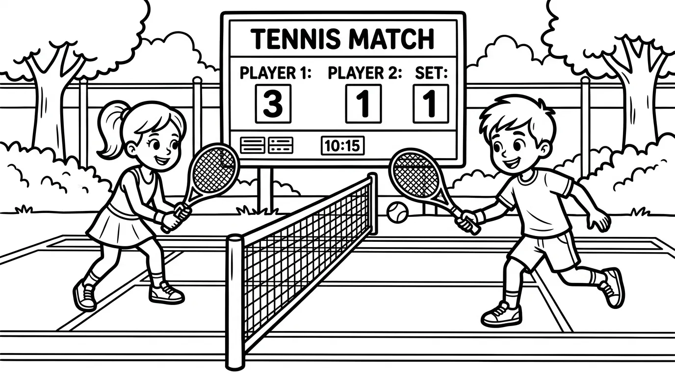 coloriage Tennis à imprimer pdf gratuit