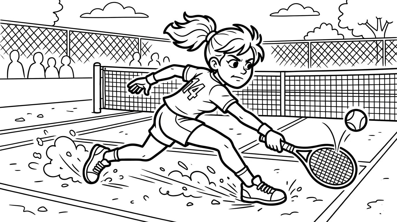 image pour coloriage Tennis enfant