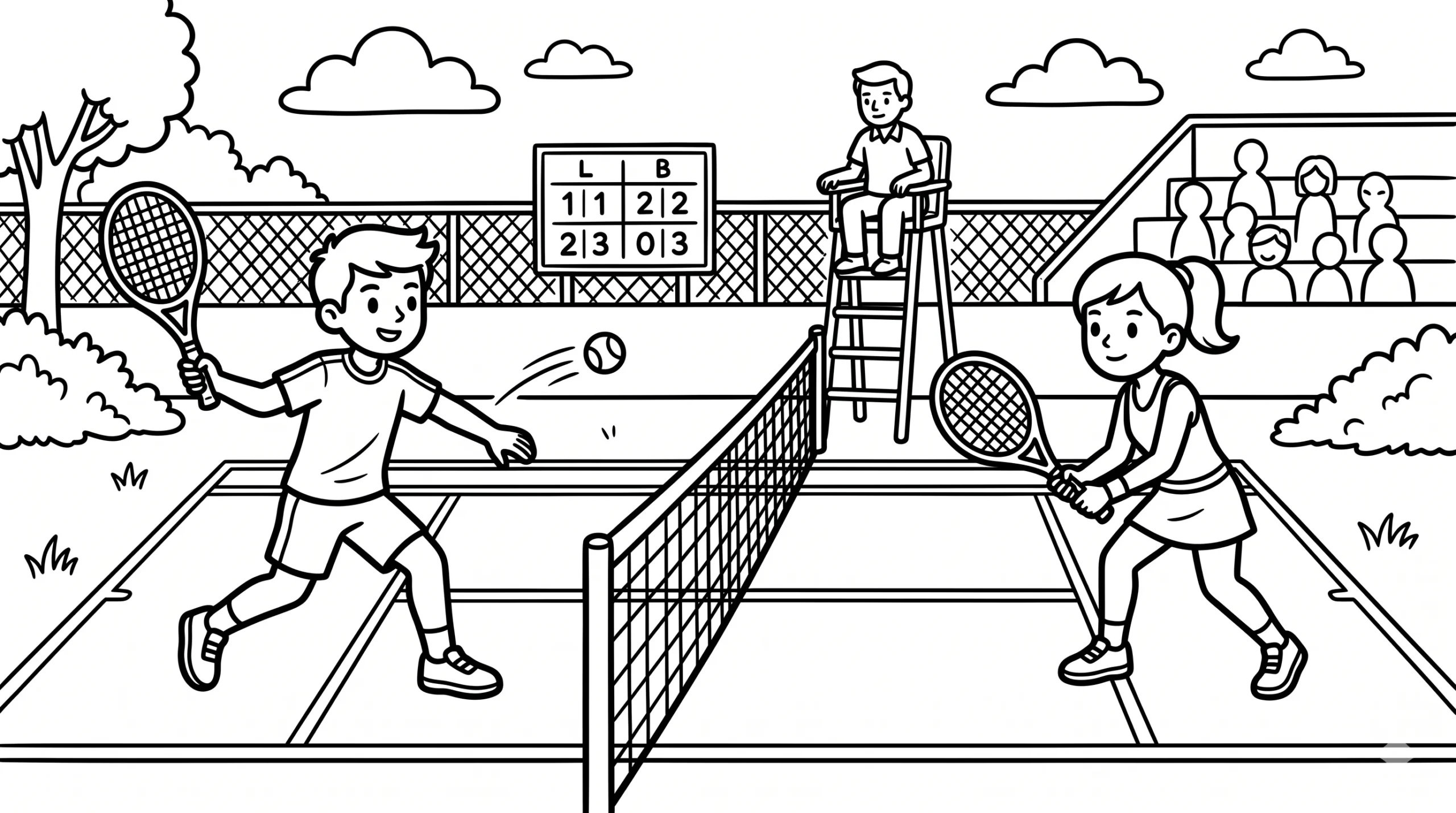 coloriage Tennis de pour enfants