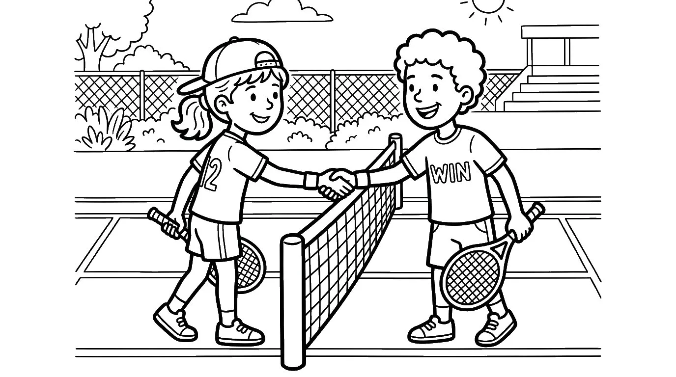 coloriage Tennis pour enfant de à imprimer