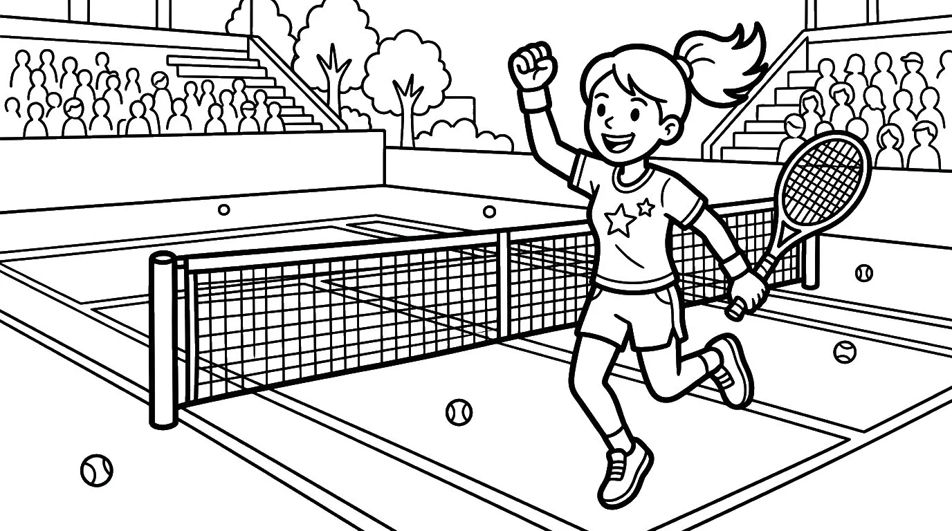 coloriage Tennis educatif pour enfant
