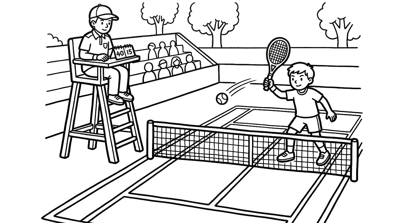 coloriage Tennis à imprimer gratuitement