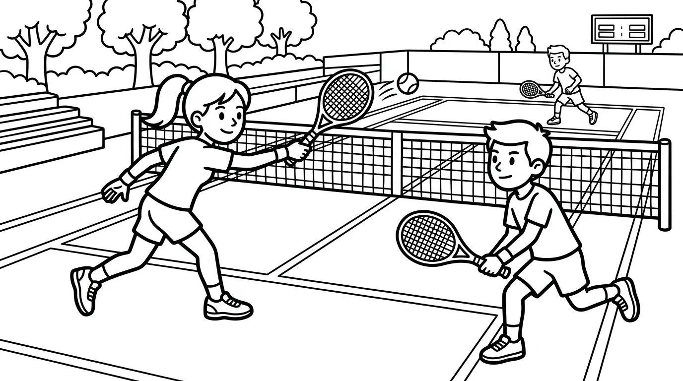 coloriage Tennis pour enfant de 10 ans