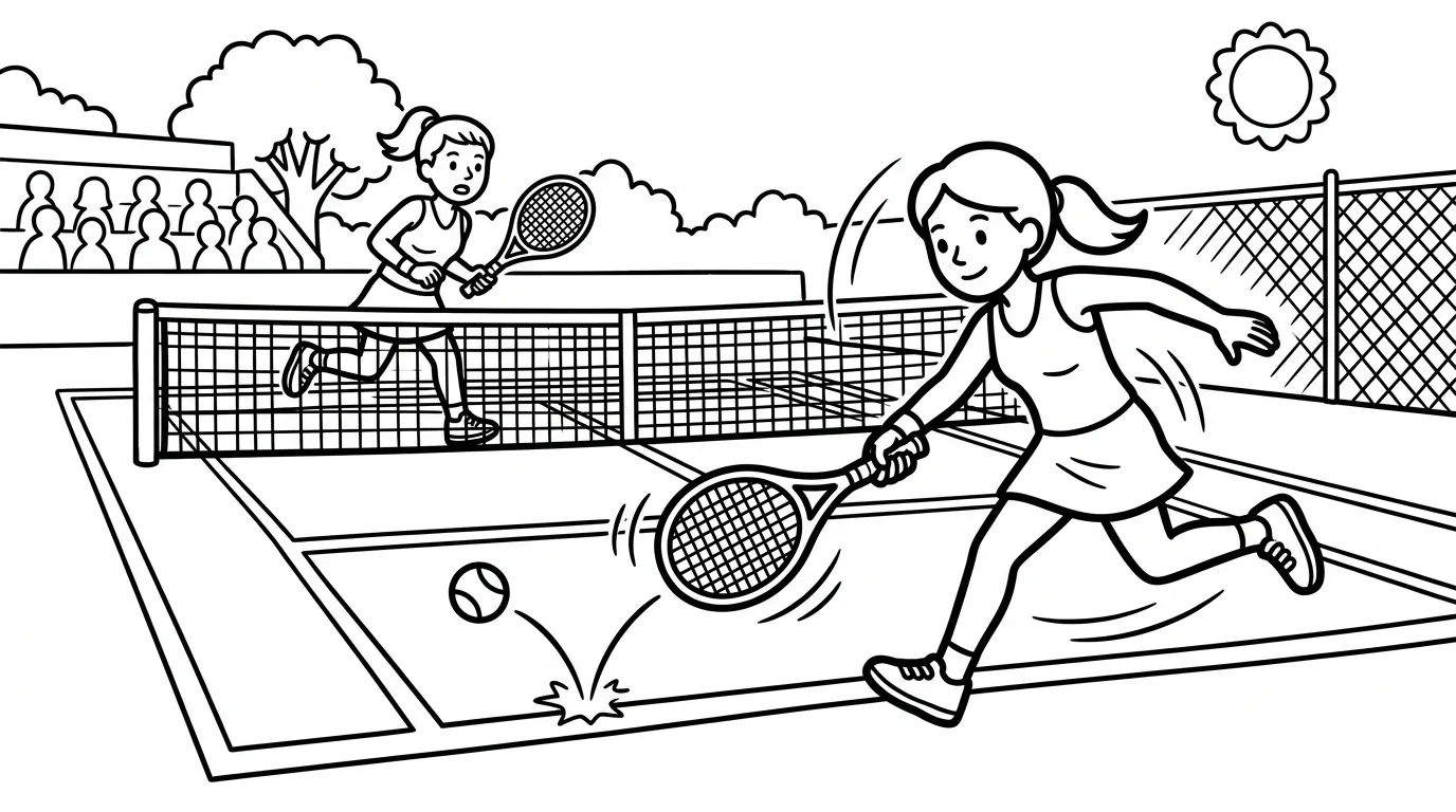 coloriage Tennis pour enfants a imprimer gratuit